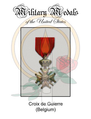 Medal Card, Belgium Croix de Guirre