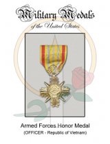 Medal Card, Armed Forces Honor (Officer - RVN)