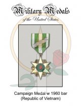 Medal Card, Campaign w 1960 bar RVN
