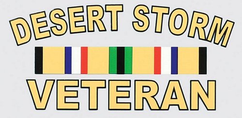 Desert Storm Veteran w/ Ribbon Decal