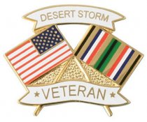 USA / Desert Storm Crossed Flag Lapel Pin