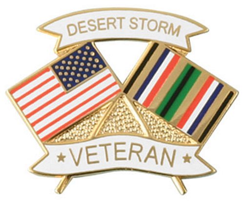 USA / Desert Storm Crossed Flag Lapel Pin