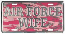 Air Force Wife on Pink ABU Camo License Plate