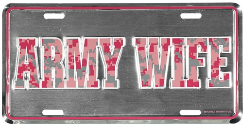 Army Wife Pink ACU License Plate