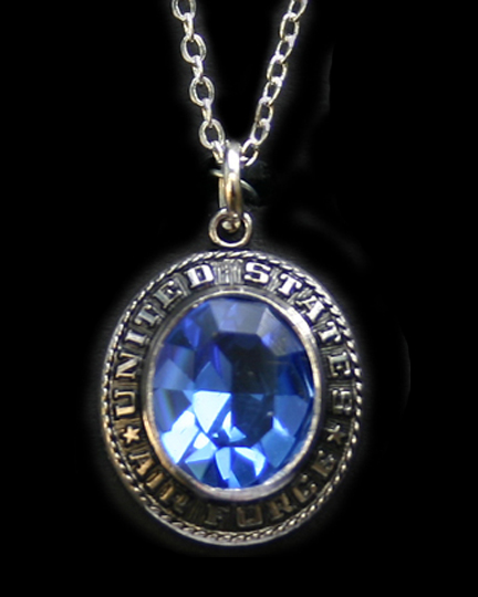 Necklace, Air Force Class Ring Top (Silver)
